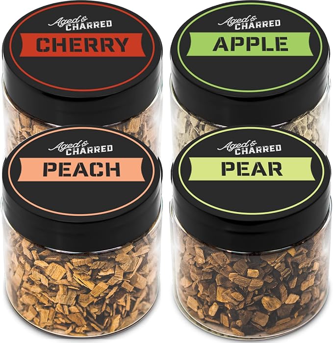 400 Cocktail Smoker Wood Chips Fruit 4 Pack – Apple, Pear – Whiskey Smoker Wood by AgedCharred