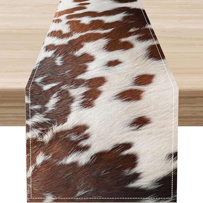 Cow Print Table Runner by Unknown