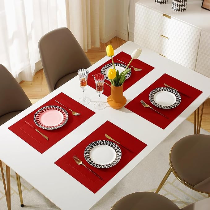 Vinyl Placemats Heat-Resistant Table Mats Washable Easy Clean Plastic Placemats - Image 7