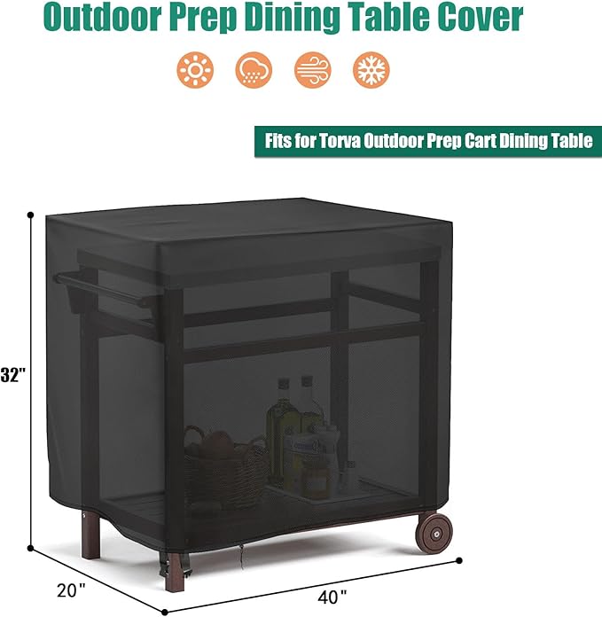 Outdoor Dining Cart Cover for Torva Outdoor Prep Cart Dining Table, Waterproof - Image 2