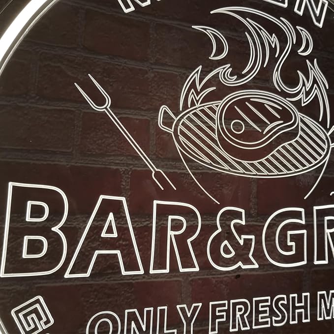Personalized Bar Grill Neon Signs, Custom Bar BBQ Grill LED Sign, Barbeque - Image 2