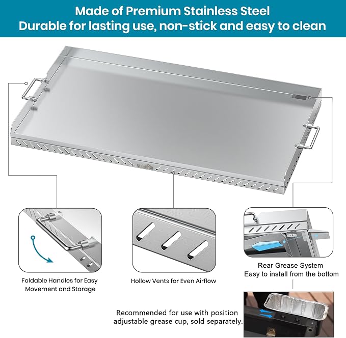 Stanbroil 36 inch Stainless Steel Flat Top Gas Grill Griddle Replacement - Image 3