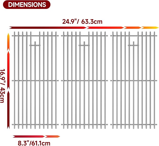 16.94''D x 24.94''W Grill Grates Replacement - Image 2
