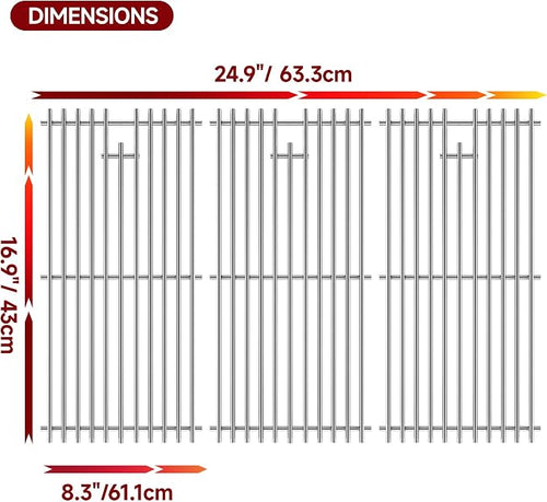16.94''D x 24.94''W Grill Grates Replacement - Image 2