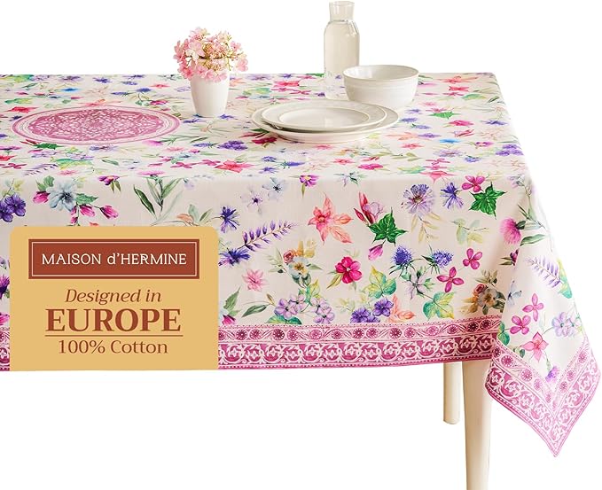 Maison d' Hermine Table Cloth Rectangle Table 100% Cotton 70 x 90 Inches by MaisondHermine