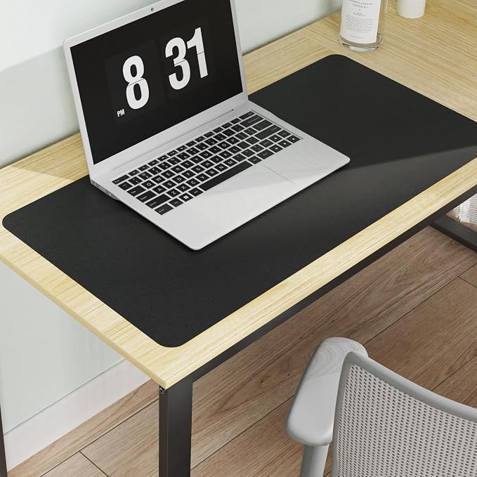 Black Plastic Table Cover Protector, 1.5mm Thick Rectangle Vinyl Table Top by FURKIT