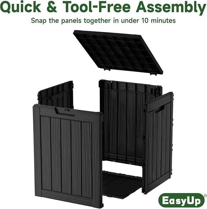EasyUp 28 Gallon Outdoor Storage Box, Resin Waterproof UV-Resistant Deck Box - Image 4