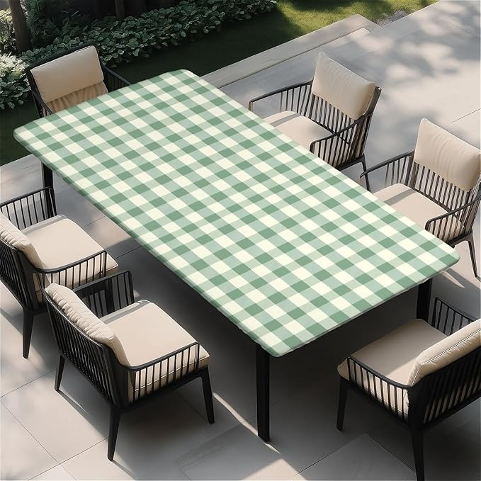 Rectangle Table Cloth Cover Waterproof Elastic Fitted Polyester Fitted by Unknown