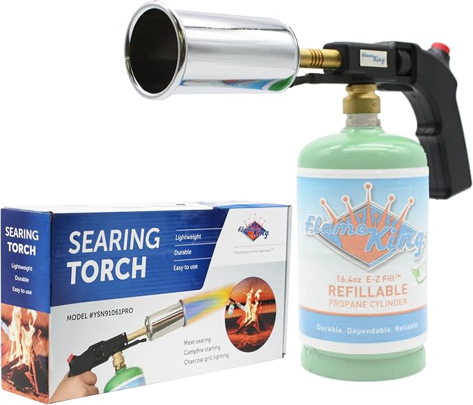 Flame King Grill Gun Propane Torch, Culinary Kitchen Torch by FlameKing