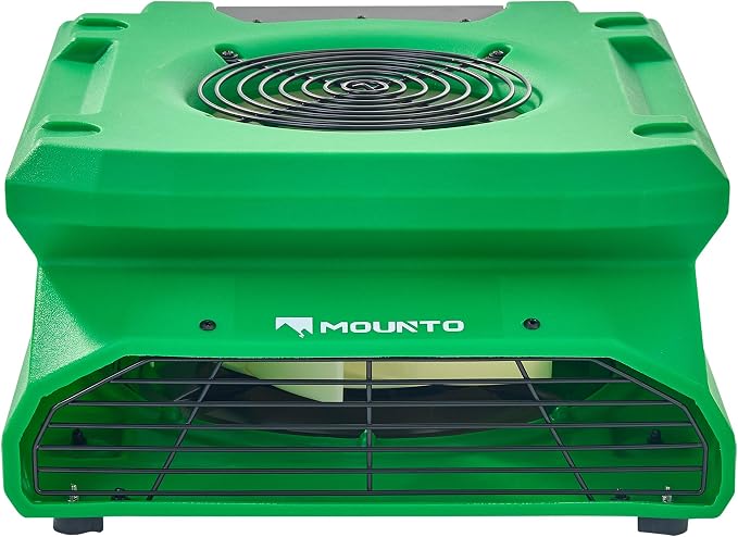 MOUNTO 1/4 HP 1200 CFM Low Profile Air Mover, 2-Speed Carpet Dryer Floor Fan - Image 2
