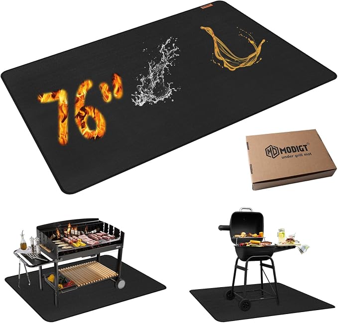 76"×52" Under Grill Mat for Outdoor Grill, Double-Side Fireproof & by MODIGT