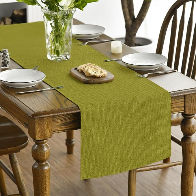 Artoid Mode Green Table Runner, Seasonal Summer Fall Washable Kitchen Dining - Image 2