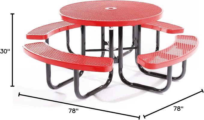 COATEDOUTDOORFURNITURE Heavy-Duty Portable Outdoor Picnic Table - Image 2