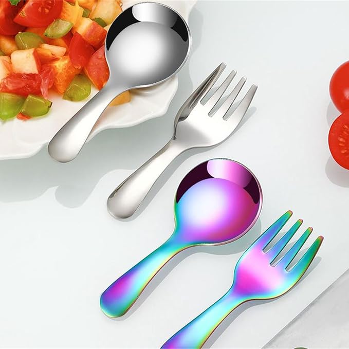2 Pcs Portable Fork Spoon Tableware Portable Spoon and Fork Set Cutlery - Image 7
