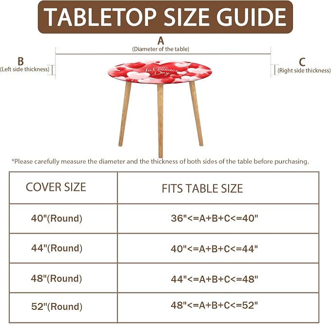 Valentines Day Round Fitted Tablecloth - Image 4