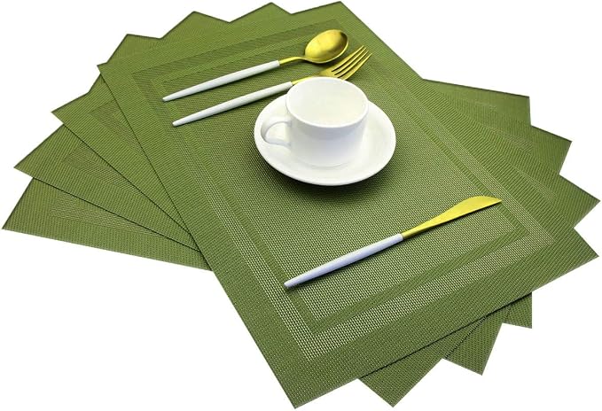 PIGCHCY Heat Insulation Non Slip Plastic Placemats, Washable Easy to Clean by PIGCHCY
