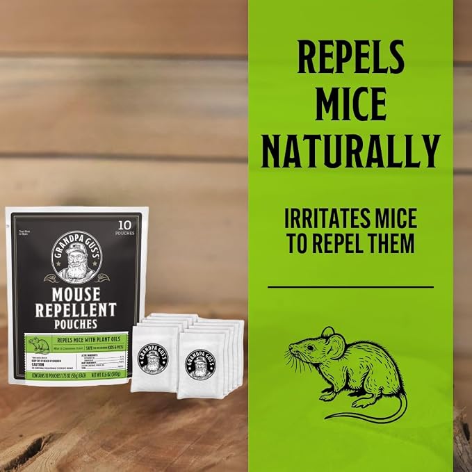 Grandpa Gus’s Extra-Strength Mouse Repellent Pouches, Peppermint & Cinnamon Oil - Image 2
