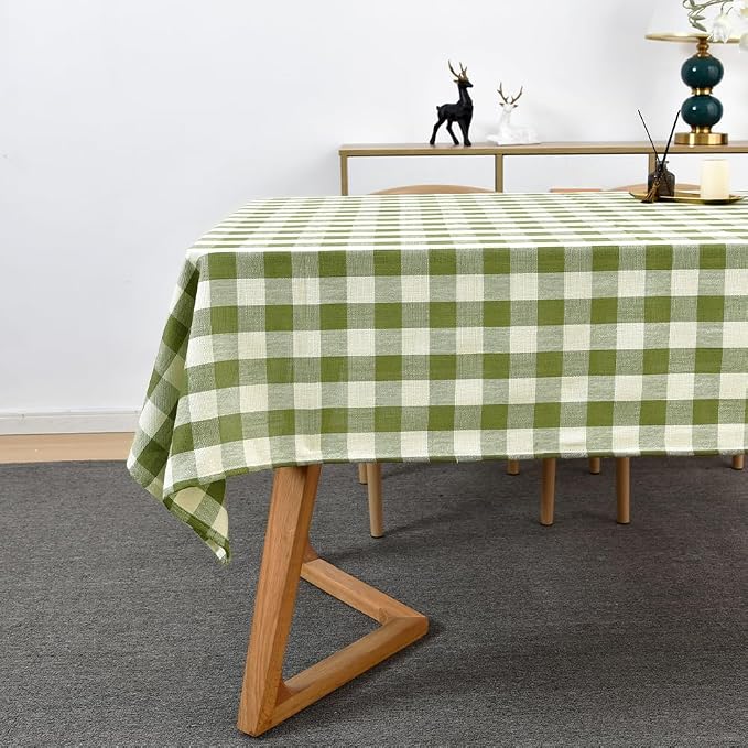Gingham Tablecloth Rectangle Table Cloth Heavy Duty Cotton Checkered Table Cover by Yofori