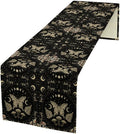 Mushroom Moth Table Runner, Vintage Boho Moon Autumn Seasonal Table Runner by Unknown