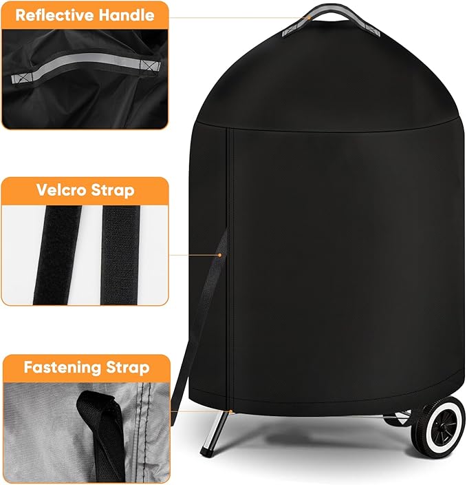 iCOVER Grill Cover for Weber 22 Inch Charcoal Kettle- Heavy Duty Waterproof BBQ - Image 2