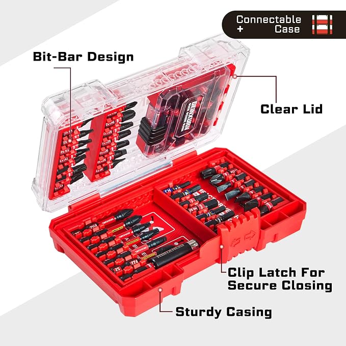 65Pieces Impact Screwdriver Bits Set, Magnetic S2 Steel - Image 3