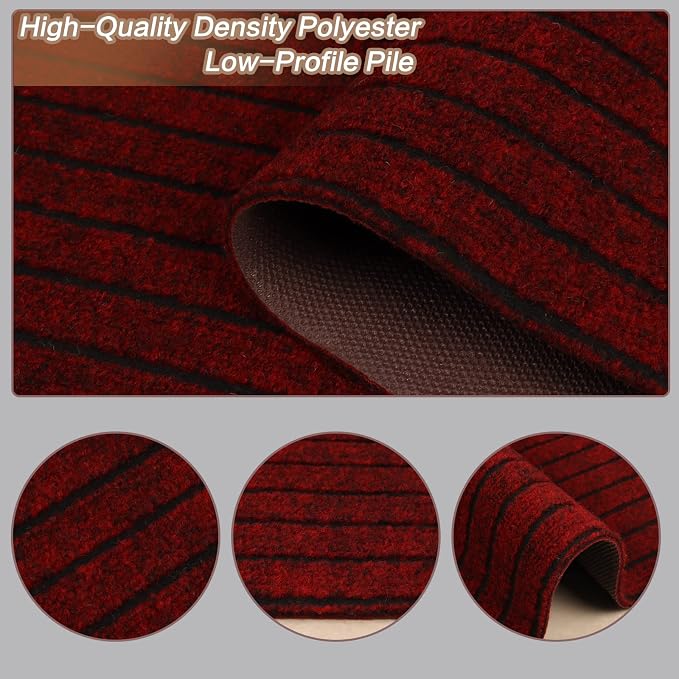 3' x 33' Runner Rugs with Rubber Backing, Indoor Outdoor Utility Carpet Runner - Image 2
