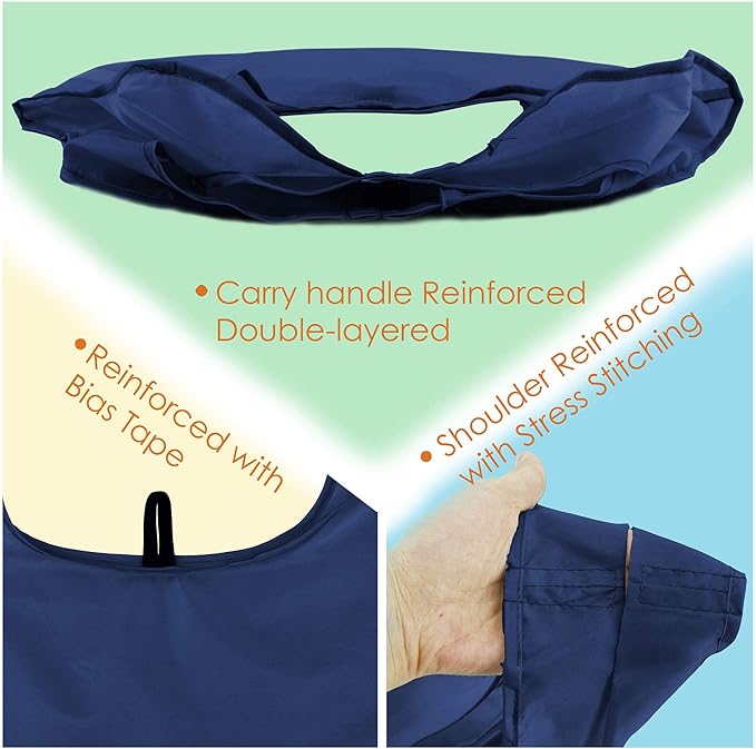 BeeGreen 20 Pack Navy Blue Reusable Grocery Bags - Image 4