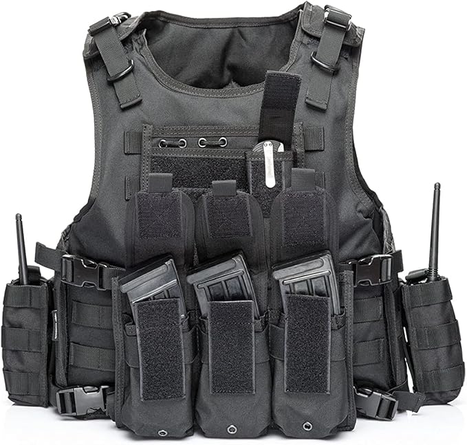 BOMTURN Tactical Airsoft Vest Upgrade Adjustable Modular Paintball Vest Outdoor by BOMTURNTACTICALEQUIPMENT