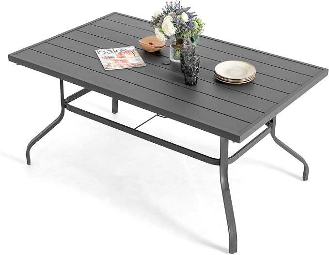 NUU GARDEN Outdoor 61" x 37" Rectangle Dining Table by NUUGARDENCORPORATION