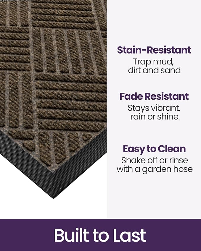 DEXI Front Door Mat Outside Entrance, 4x6 ft Rubber Entry Doormat Heavy Duty - Image 3