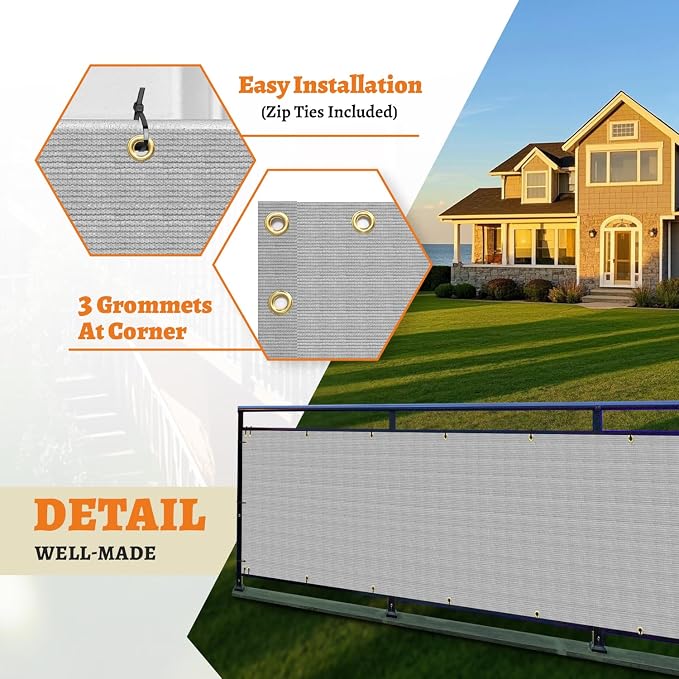 2.5' x 255' Balcony Privacy Screen Fence Cover - Image 5