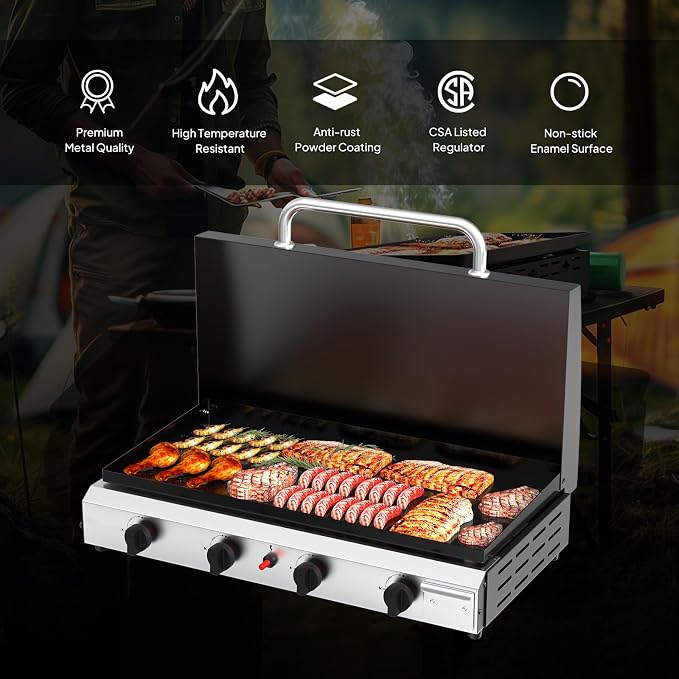 Bonnlo 4 Burner Portable Propane Griddle - Image 4