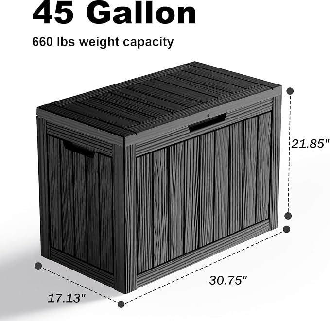 45 Gallon Outdoor Storage Box – Resin Deck Box - Image 2