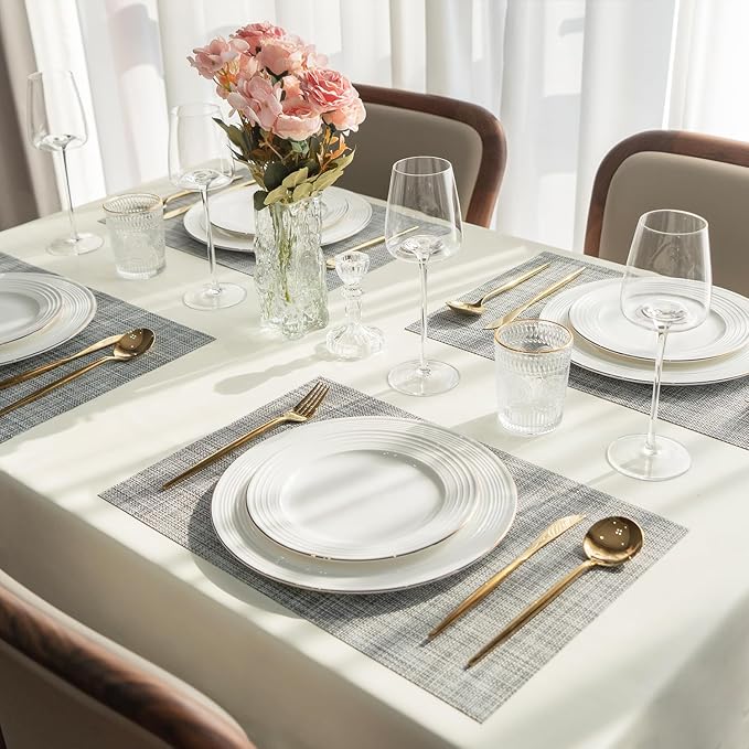 Placemats Set of 4 Vinyl/Plastic Woven Place Mats - Image 6