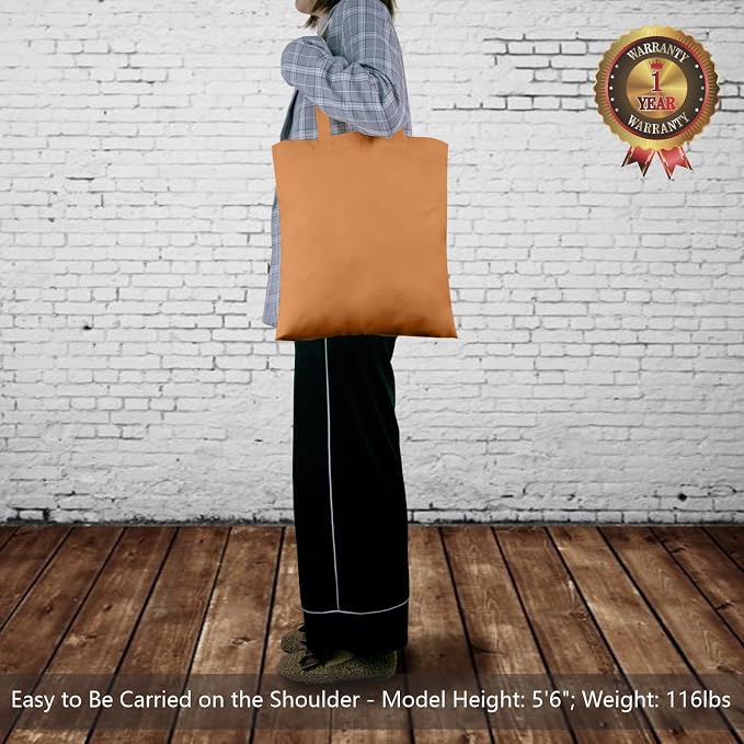 TOPDesign 12-Pack Economical 16"x15" Khaki Cotton Tote Bags, Lightweight Medium - Image 2