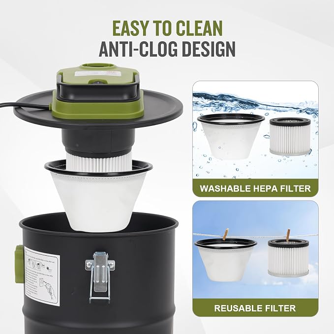 Ash Vacuum Cleaner -2.6 Gallon Fireplace Ash Vac - Image 6