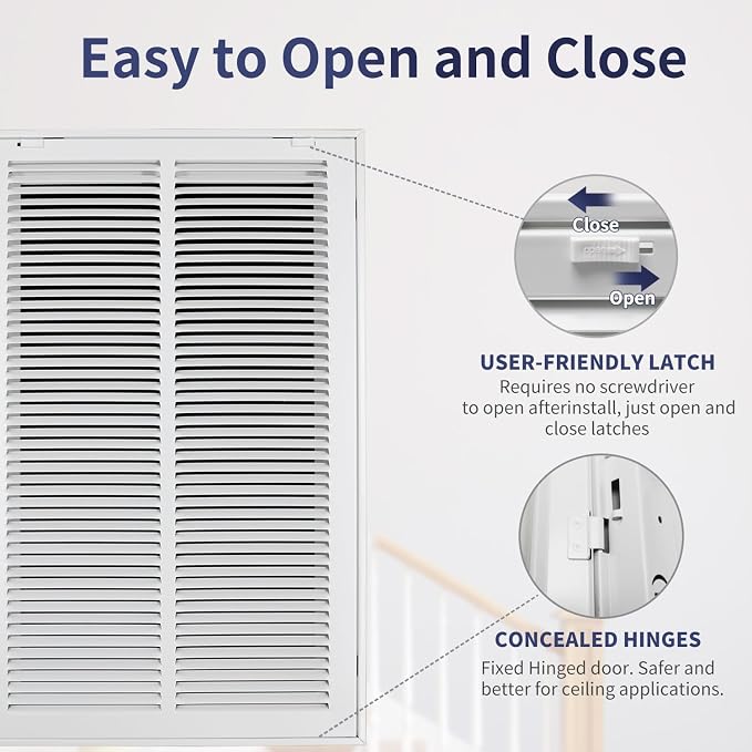 16"W x 25"H Steel Return Air Filter Grille - Image 4