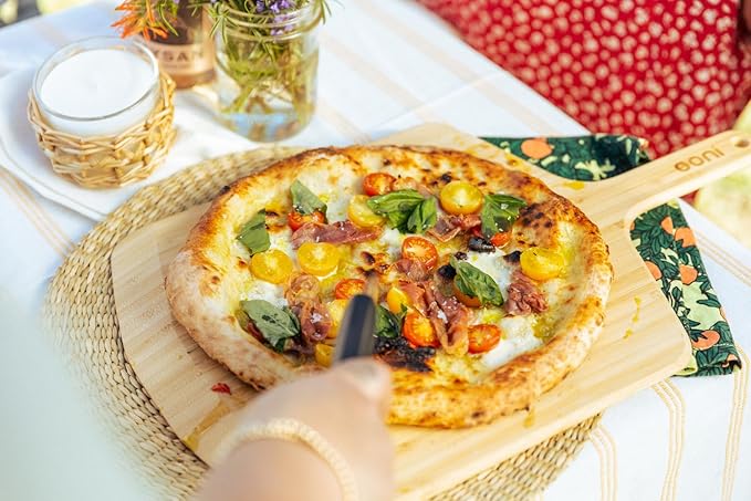 Pizza Peel 14 Inch Bamboo Rectangular Paddle, Lightweight Wooden Launcher
