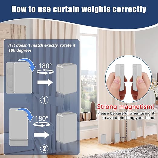 32 Pcs Outdoor Curtain Weights, 16 Pairs Upgrade to Heavier Magnetic Drapery - Image 6