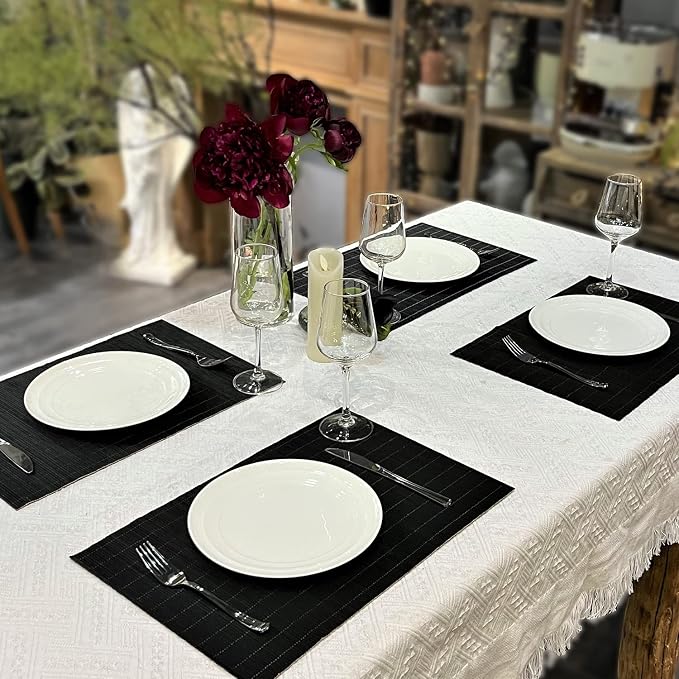 ANDSTAR Set of 8 Pcs Bamboo Placemats Sushi Rolling Mat Japanese Style Natural - Image 6