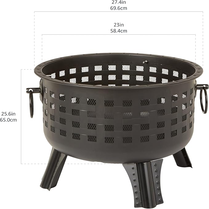 Amazon Basics 27 inch Steel Round Lattice Fire Pit - Image 2