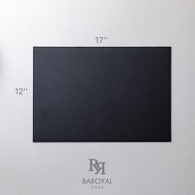 Faux Leather Placemats Set of 8 Vinyl Washable Wipeable Table Mats - Image 7