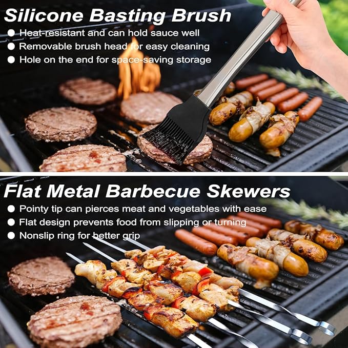 POLIGO 22PCS Heavy Duty BBQ Grill Accessories Set, Non-Slip Grill Tools - Image 6