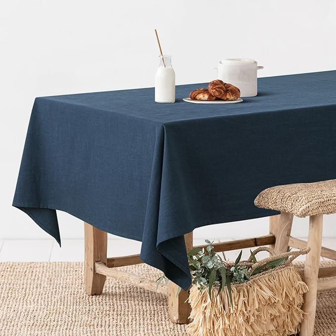 MIULEE Linen Cotton Blend Tablecloth Rectangle, Luxury Waterproof Stain - Image 2