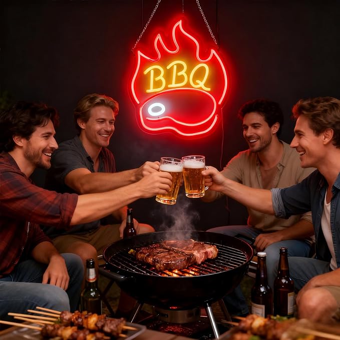 BBQ Neon Signs for Backdrop wall decor，Dimmable USB Powered, Barbecue Neon - Image 7