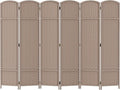 Room Divider 6 Panel Screen 5.6 Ft Tall Partition Room Dividers Beige Privacy by FDW