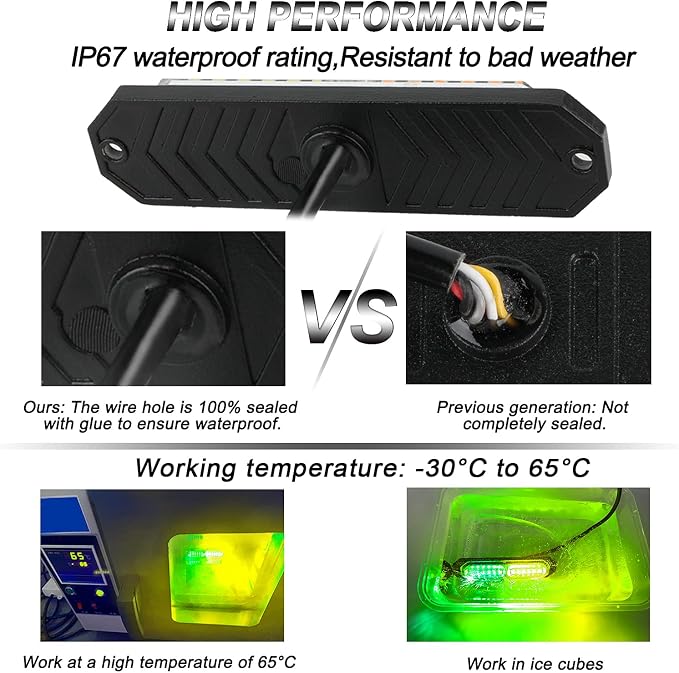 ASPL 8pcs Sync Feature Ultra Slim 12-LED Surface Mount Flashing Strobe Lights - Image 3
