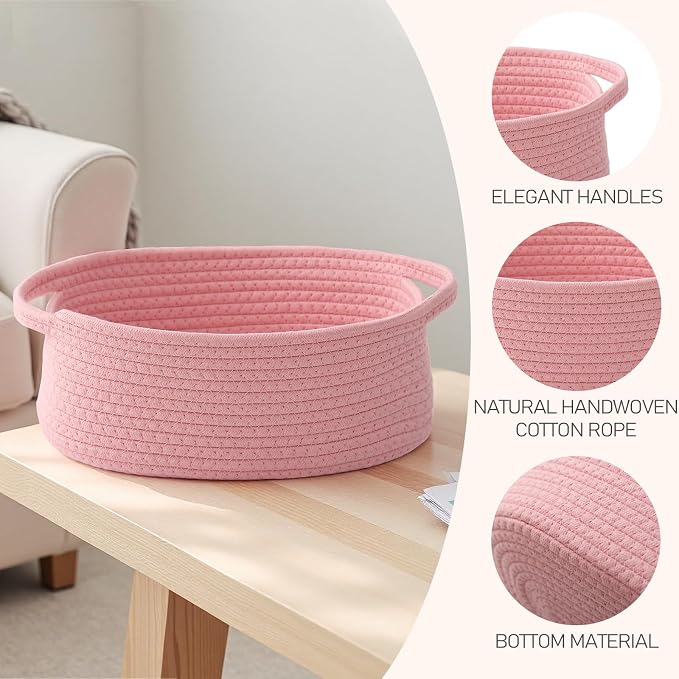 Woven Basket, Small Rope Storage Bin - Image 8