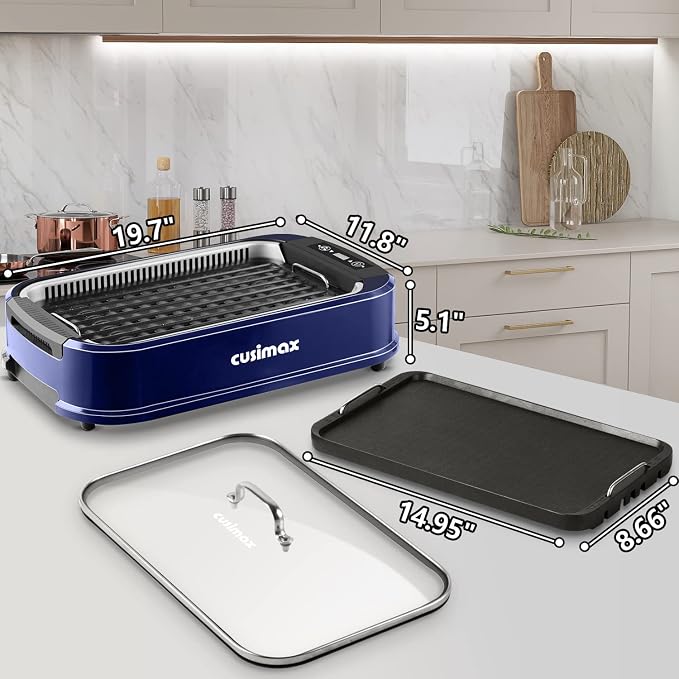 Smokeless Grill, CUSIMAX 1500W Indoor Grill, Electric Grill Griddle - Image 7