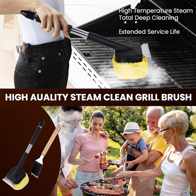 Steam Grill Scruber Brush for Outdoor Sponge Grill-Steam Grill Cheaning Scraper - Image 2